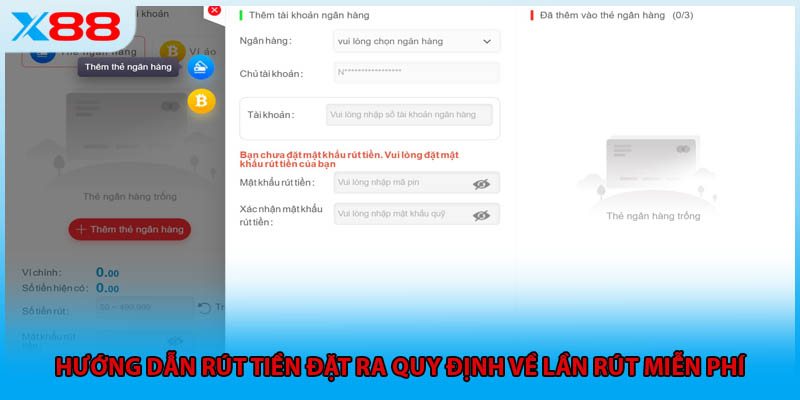 Hướng dẫn rút tiền đặt ra quy định về lần rút miễn phí