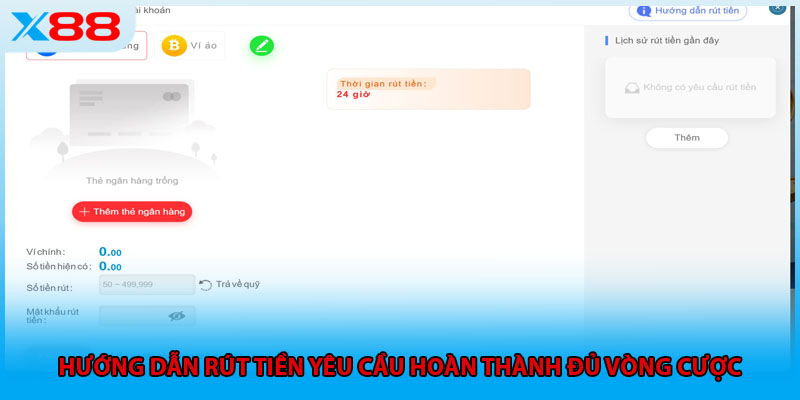 Hướng dẫn rút tiền yêu cầu hoàn thành đủ vòng cược